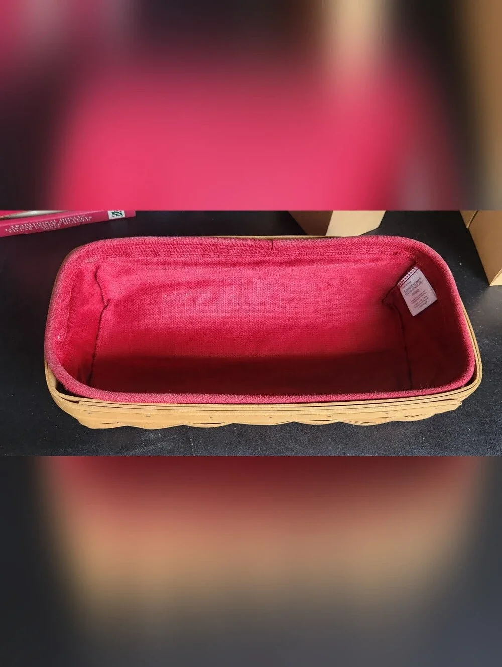 Longaberger Bread Basket w/Liner, Protector & Lid
